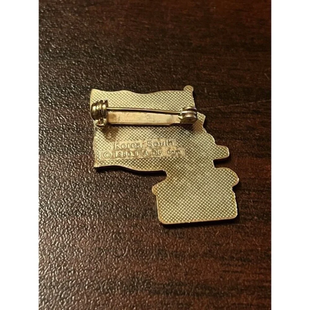 Vintage 1984 Los Angeles Olympics Coca Cola Sam Eagle South Korea Flag Lapel Pin